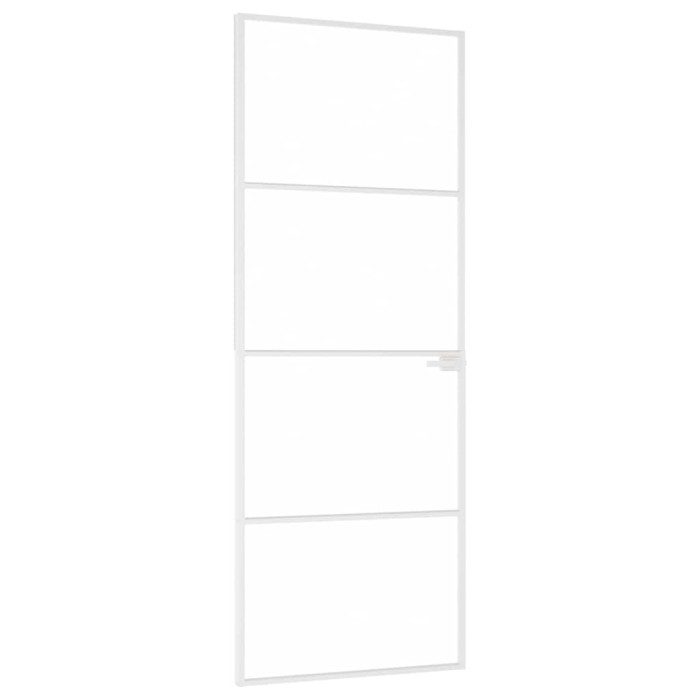 Notranja vrata bela 76x201,5 cm kaljeno steklo aluminij tanka